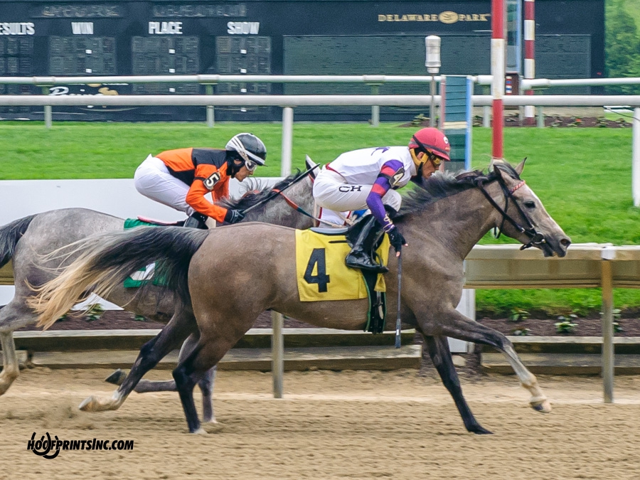Iridesse winning at Delaware Park on 5/4/19